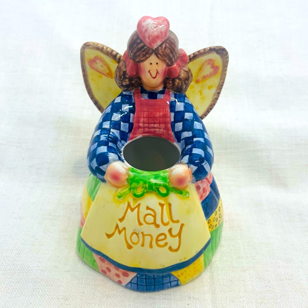 Vintage Ceramic Tiny Mall Money Angel Coin Bank (no lid) Pennies From Heaven
